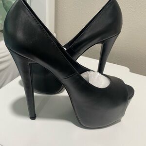 Eye Candy Black Platform Heels